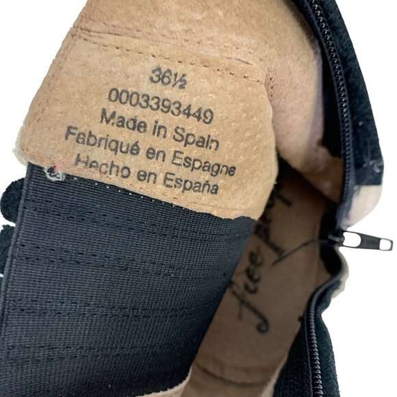 Free People Boots 36.5 Tan Ankle Leather Block Heel Boho Festival - Picture 11 of 12